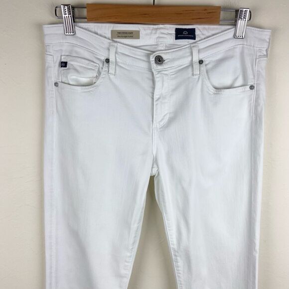 AG ‘The Stevie Cuff’ Slim Straight Cuffed Pant - White - Picture 4 of 8